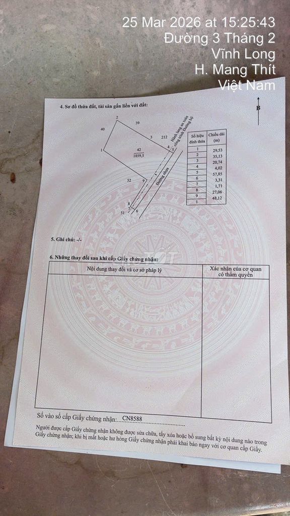 Chính chủ cần bán 1.859m2 có sẵn 300m2 thổ cư ngang 57m, giá 1.3 tỷ