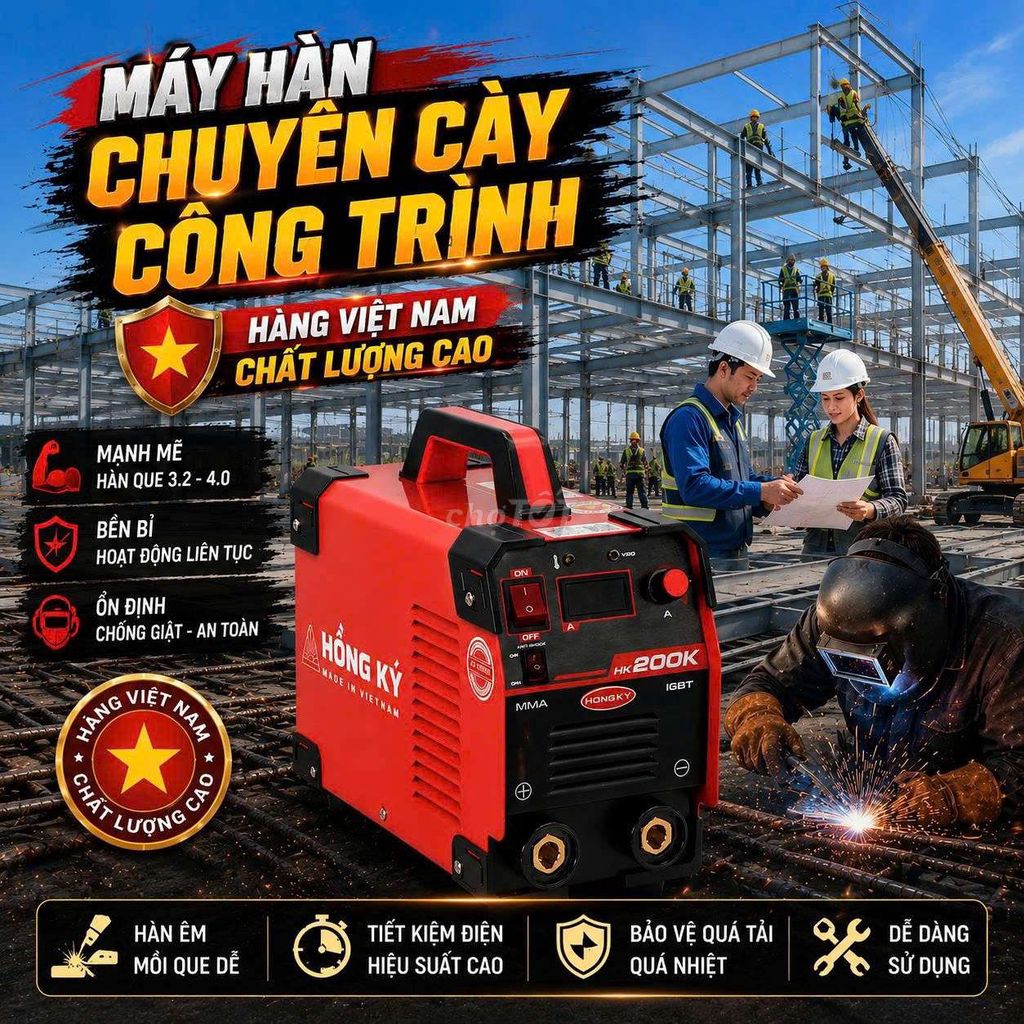 Máy hàn Hồng Ký HK 200K Đỏ Kim loại. Mua bán Đồ chuyên dụng, Giống nuôi trồng tại Thị xã Tân Uyên Bình Dương được đăng bởi Máy Móc 24H hình 1