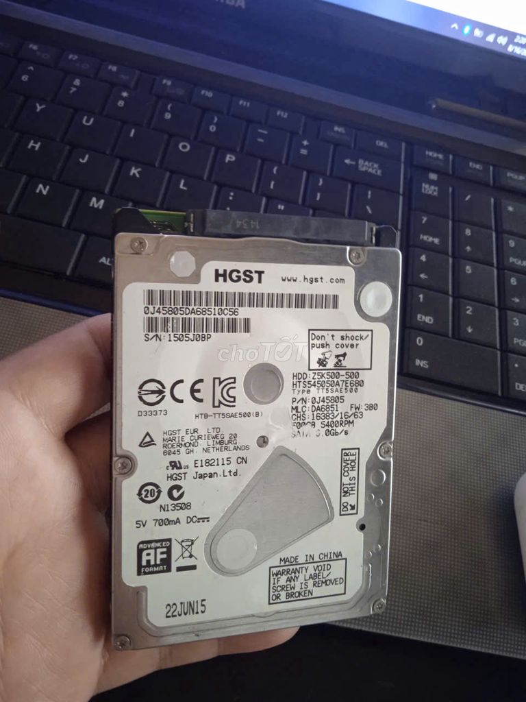 Ổ cứng HDD HGST Z5K500-500 500GB Đã sử dụng. Mua bán Linh kiện (RAM, Card...) tại Quận 8 Tp Hồ Chí Minh được đăng bởi Lê Văn Lâm hình 1