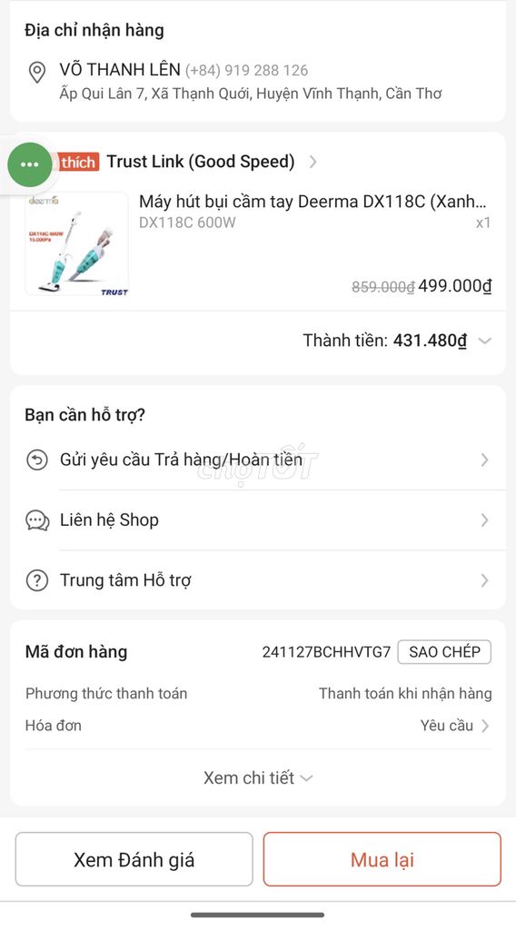 Máy hút bụi Deerma DX118C Xanh. Mua bán Thiết bị vệ sinh, nhà tắm tại Huyện Vĩnh Thạnh Cần Thơ được đăng bởi VÕ THANH LÊN hình 1