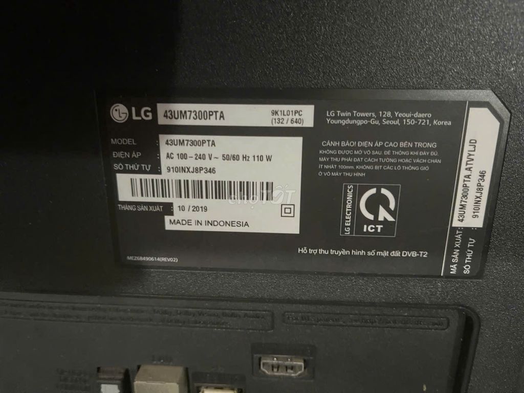 Tivi LG 43UM7300PTA Hỏng màn. Mua bán Tivi, Âm thanh tại Quận Long Biên Hà Nội được đăng bởi lap nguyenviet hình 1