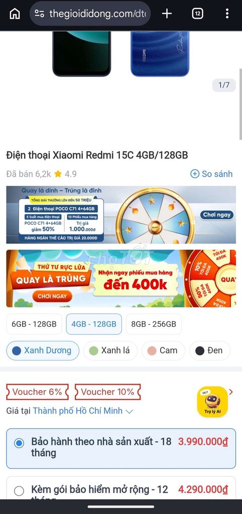 Redmi 15C Ram 4/128. Mua bán Điện thoại tại Thị xã Phú Mỹ Bà Rịa - Vũng Tàu được đăng bởi Shark Store Phú Mỹ hình 1