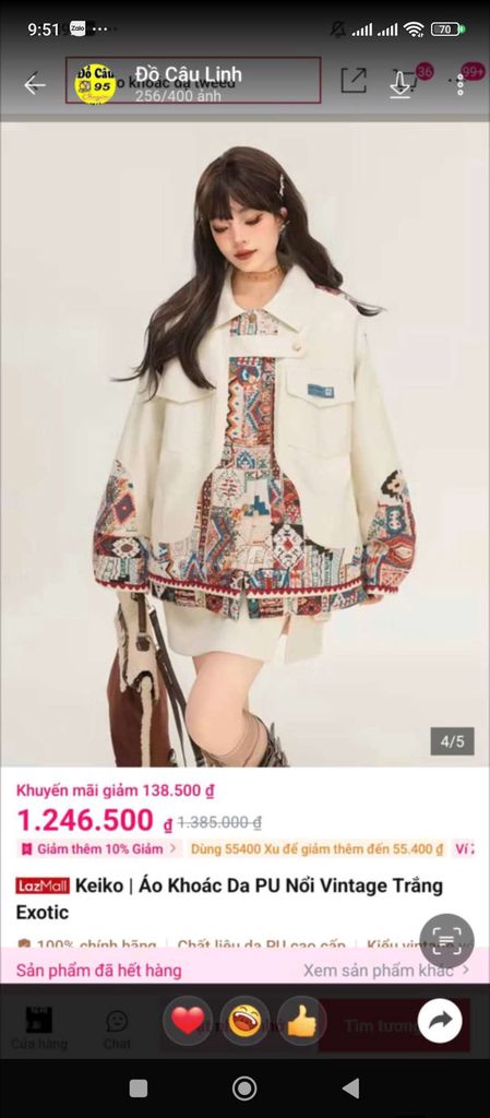 Áo khoác nữ Da PU Keiko. Mua bán Quần áo tại Huyện Quảng Điền Thừa Thiên Huế được đăng bởi hàng boom lazada hình 1