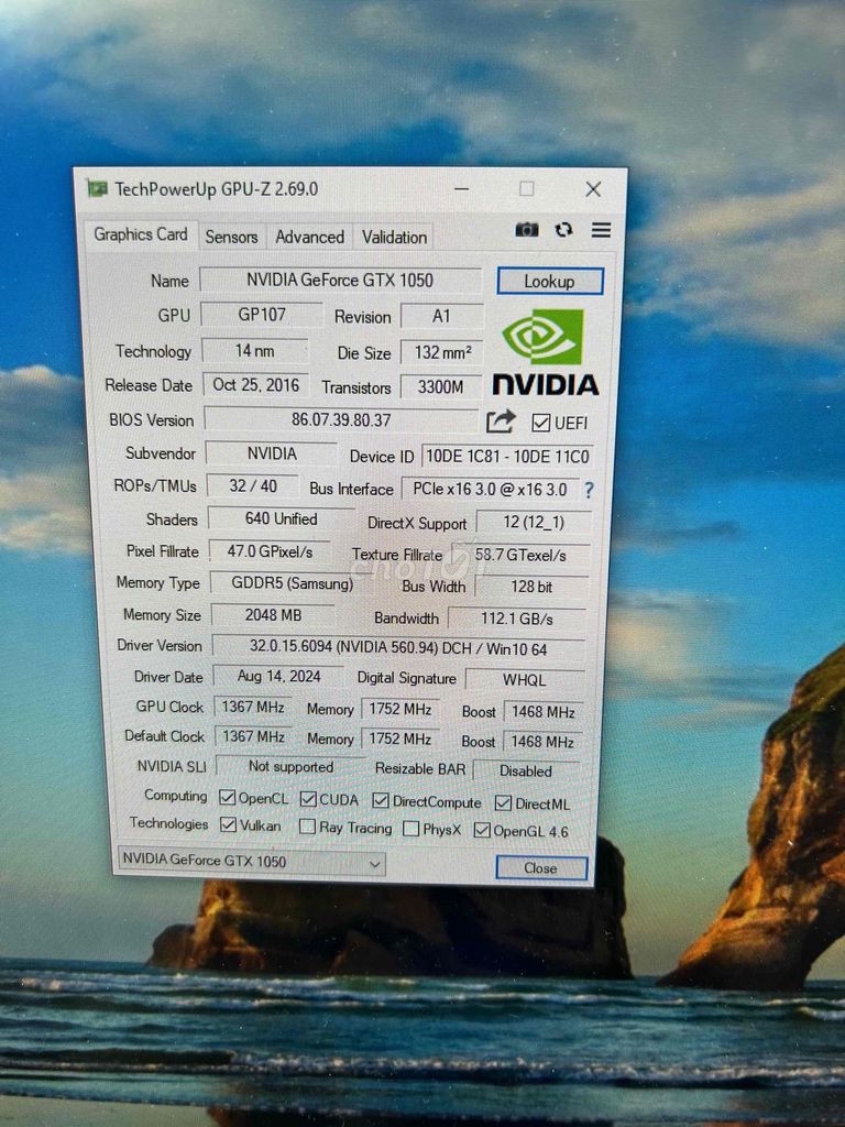 Card đồ họa GALAXY GeForce GTX 1050. Mua bán Linh kiện (RAM, Card...) tại Quận 10 Tp Hồ Chí Minh được đăng bởi Vi Tính Anh Vũ hình 1