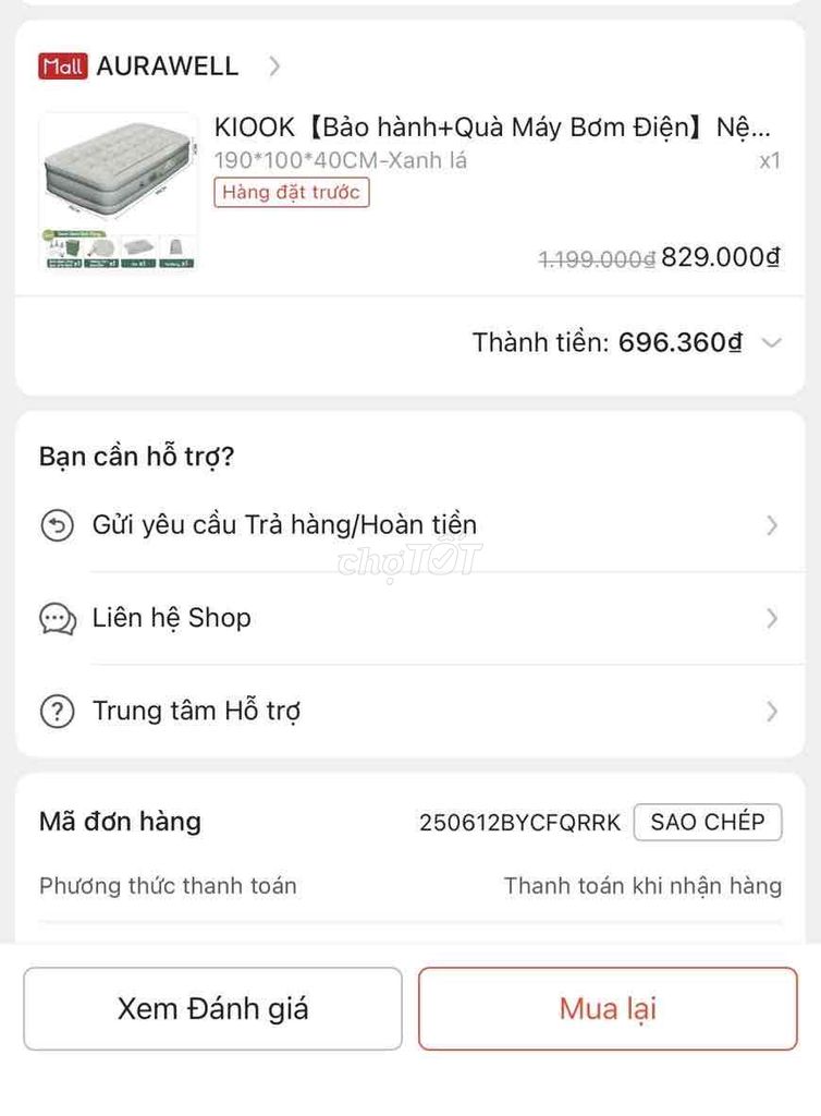 Nệm hơi KIOOK Xanh lá 190*100*40CM. Mua bán Giường, chăn ga gối nệm tại Quận Tân Phú Tp Hồ Chí Minh được đăng bởi kem su hình 1