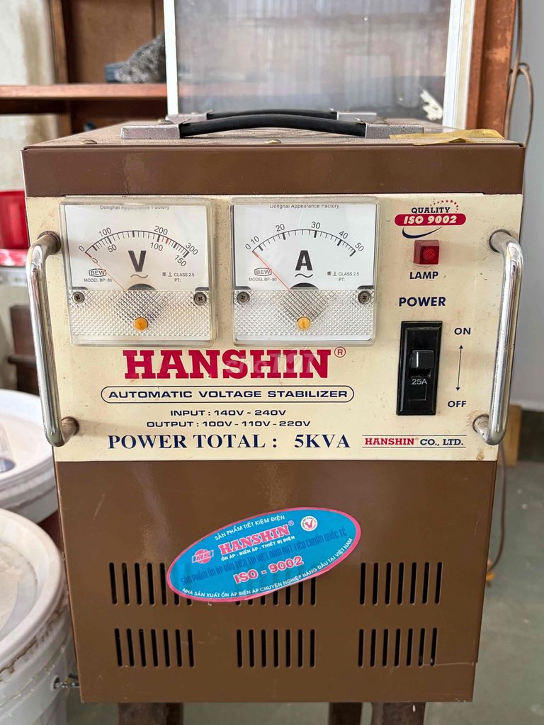 Máy ổn áp Hanshin 5KVA 140V-240V. Mua bán Nội thất, đồ gia dụng khác tại Thành phố Châu Đốc An Giang được đăng bởi Ánh Dương hình 1