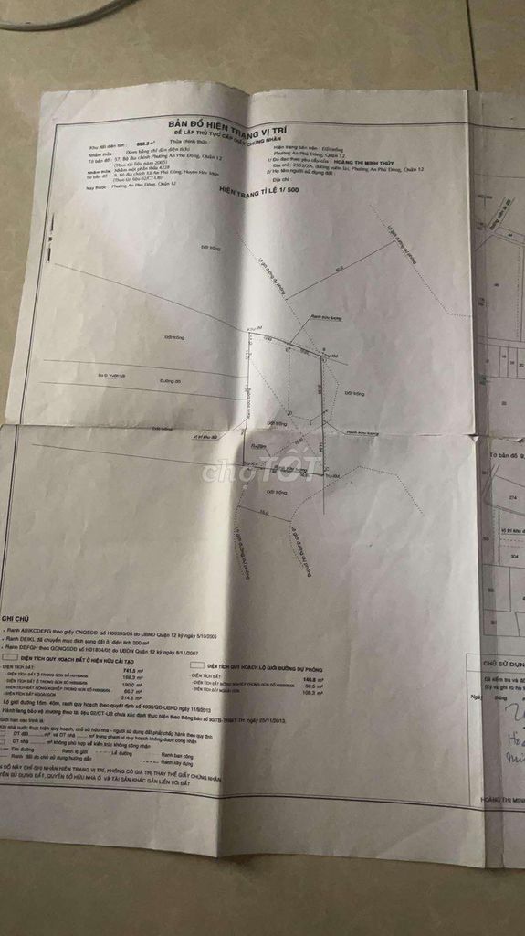 đất sổ hồng 888,03 m2(358,30m2 thổ cư) đường vườn lài quận 12 TP HCM