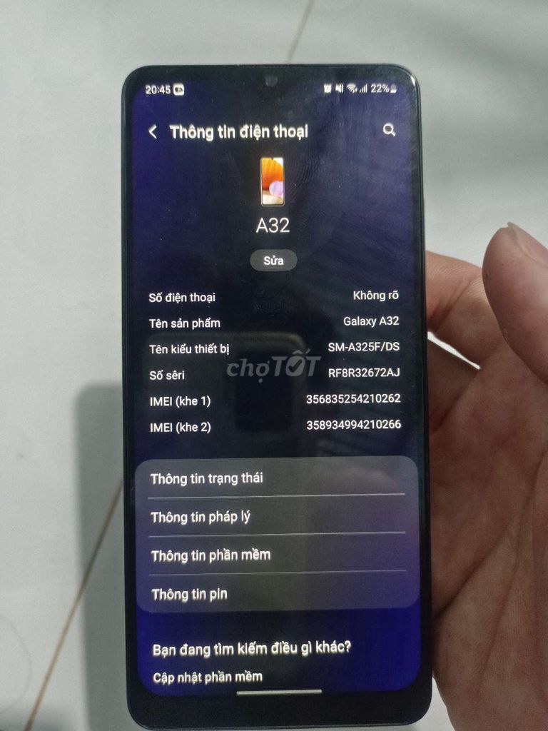 Samsung A32 6GB/128GB Trắng. Mua bán Điện thoại tại Huyện Châu Thành Bến Tre được đăng bởi Khánh Trần hình 1