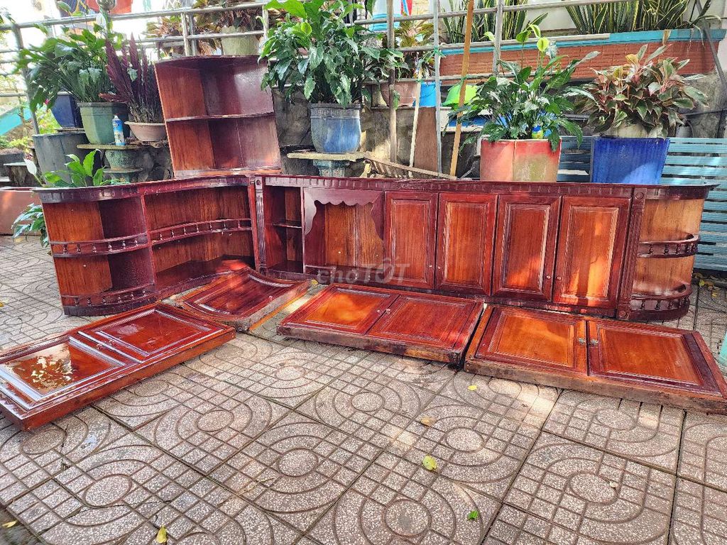 Tủ bếp gỗ căm xe 3m27.. Mua bán Tủ, kệ gia đình tại Quận Bình Thuỷ Cần Thơ được đăng bởi Cường Đồ Gổ Cũ Xưa hình 1