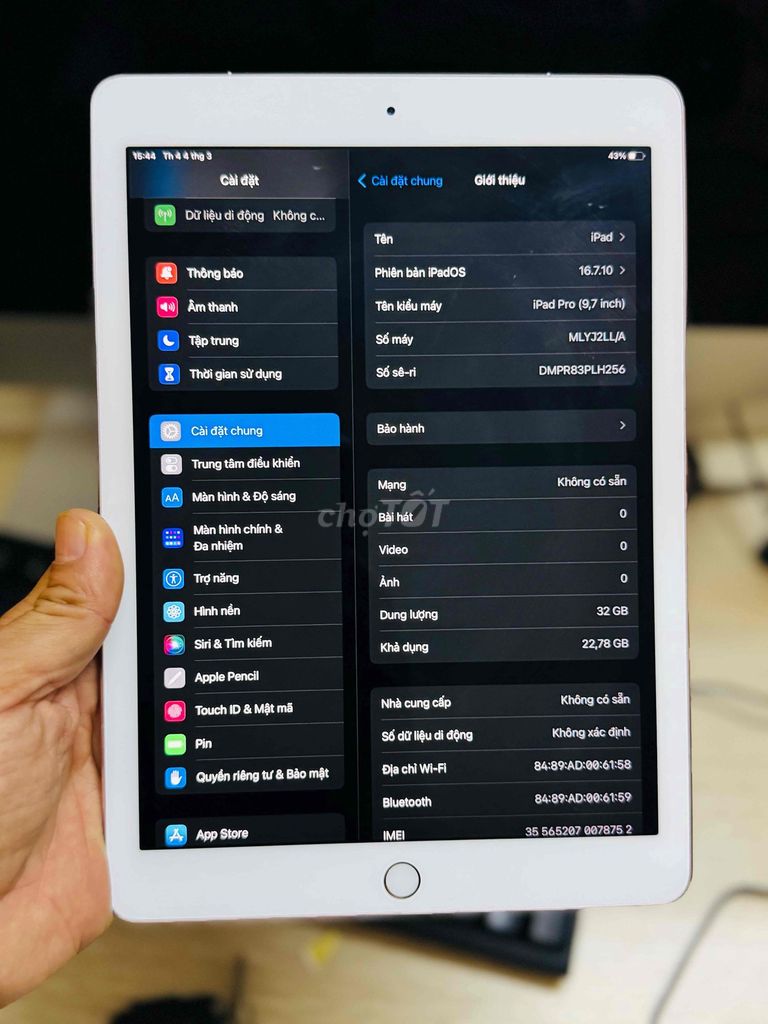 Apple iPad Pro 9.7 inch 32GB Vàng hồng. Mua bán Máy tính bảng tại Quận Ba Đình Hà Nội được đăng bởi Nguyen  hình 1