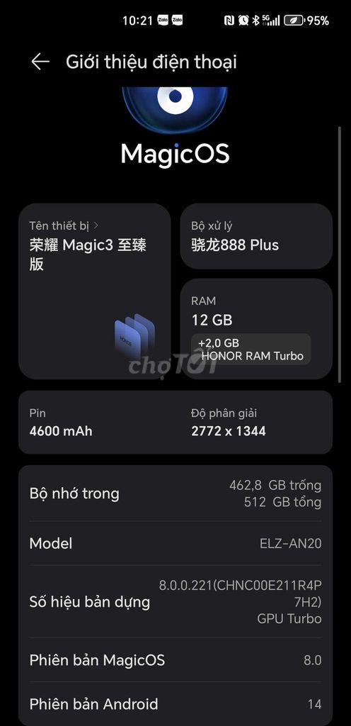 Honor Magic 3 Pro Plus 512GB. Mua bán Điện thoại tại Quận Hoàng Mai Hà Nội được đăng bởi A beo hình 1
