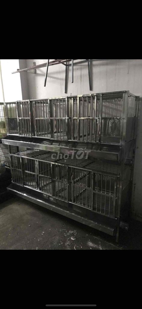 chuồng chó inox máng xối