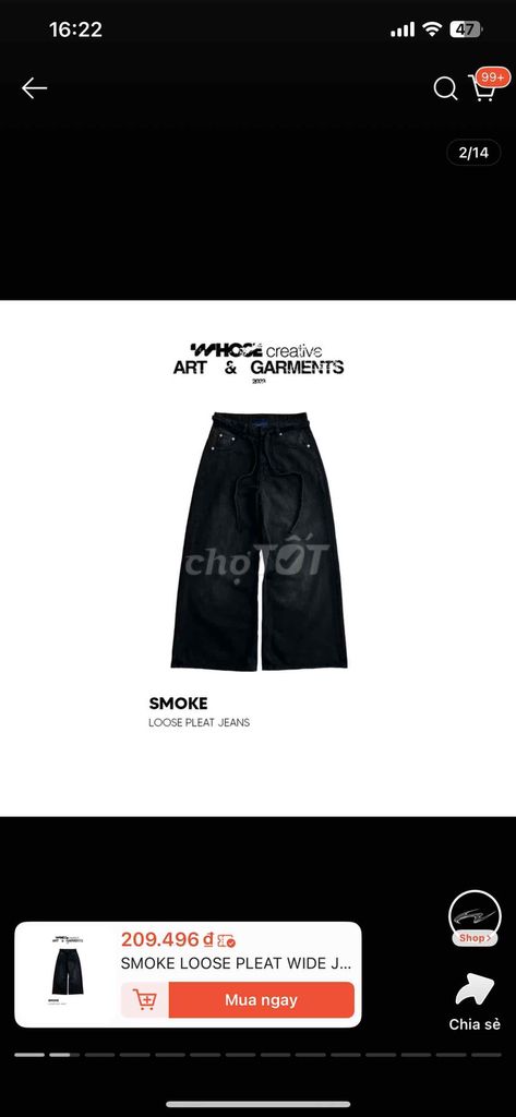 Quần jeans Nữ WHOSE SMOKE LOOSE PLEAT Đen S. Mua bán Quần áo tại Quận Ô Môn Cần Thơ được đăng bởi Phát hình 1
