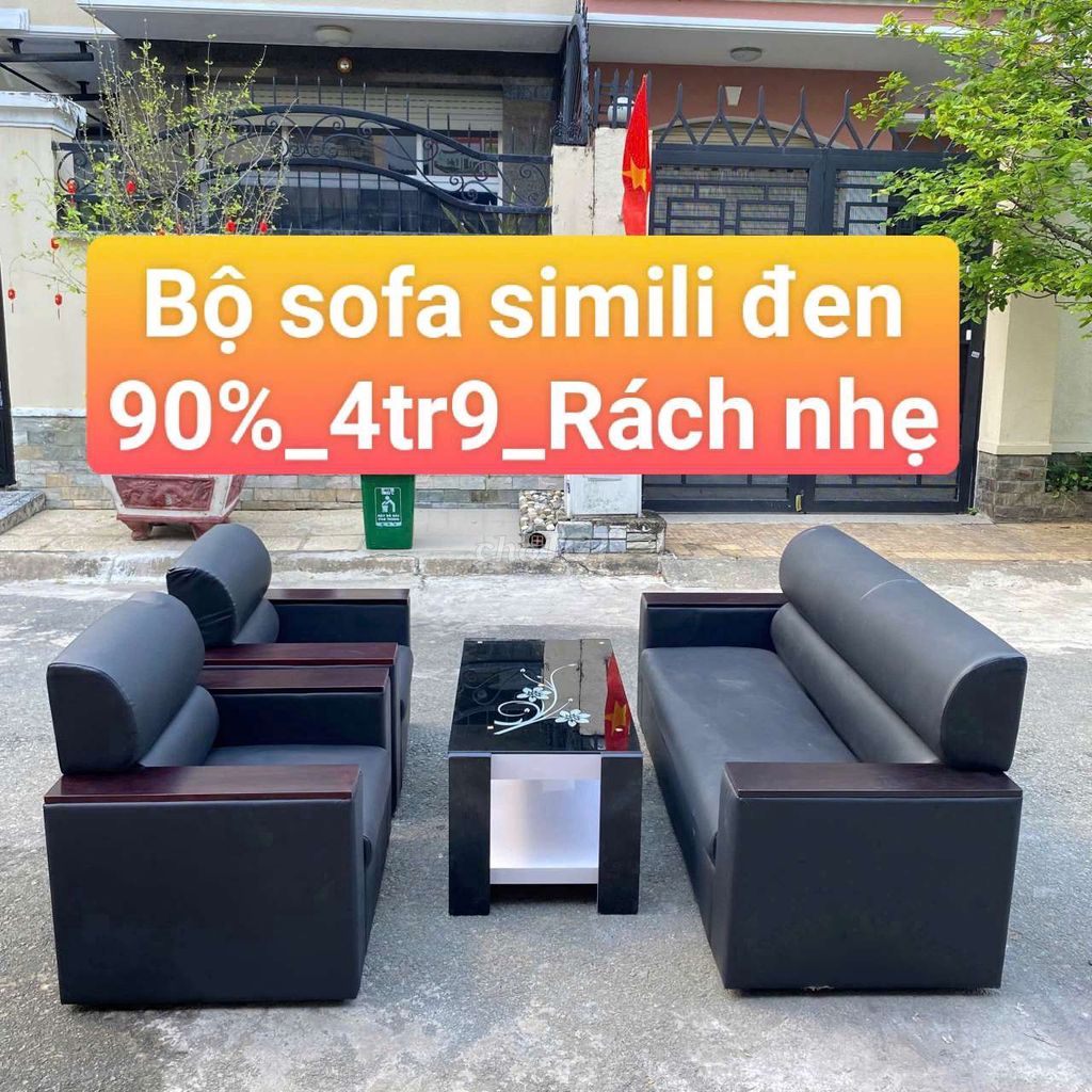 Sofa Simili Đen 2m5x1m5x90cm. Mua bán Bàn ghế tại Quận Bình Thạnh Tp Hồ Chí Minh được đăng bởi Kho Thanh Lý Phú Nhàn hình 1