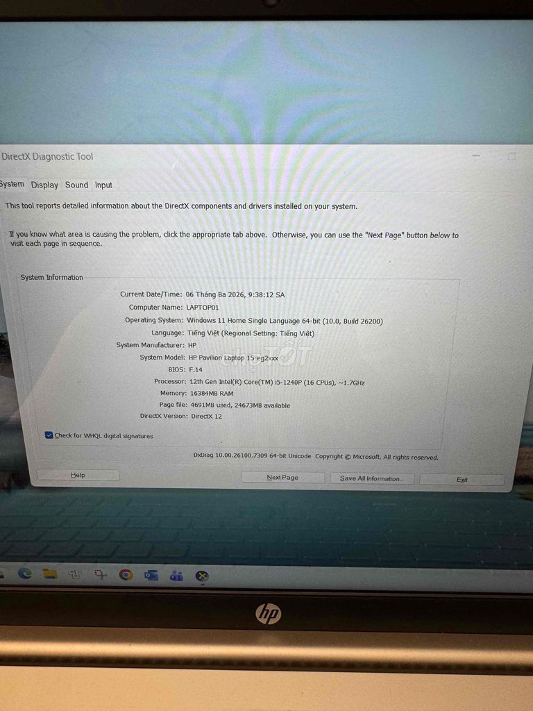 HP Pavilion 15 i5-1240P 16GB/512GB. Mua bán Laptop tại Huyện Hóc Môn Tp Hồ Chí Minh được đăng bởi CẦM ĐỒ F68 hình 1