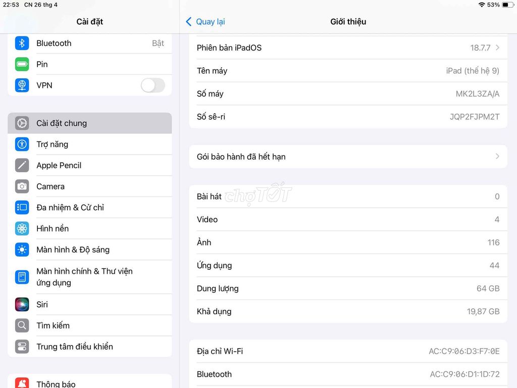 Apple iPad (thế hệ 9) 64GB Bạc. Mua bán Máy tính bảng tại Huyện Long Điền Bà Rịa - Vũng Tàu được đăng bởi thành hình 1