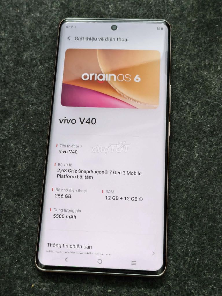 Vivo V40 5G 12GB/256GB, 98.5%. Mua bán Điện thoại tại Quận 5 Tp Hồ Chí Minh được đăng bởi PHAN MINH MB hình 1