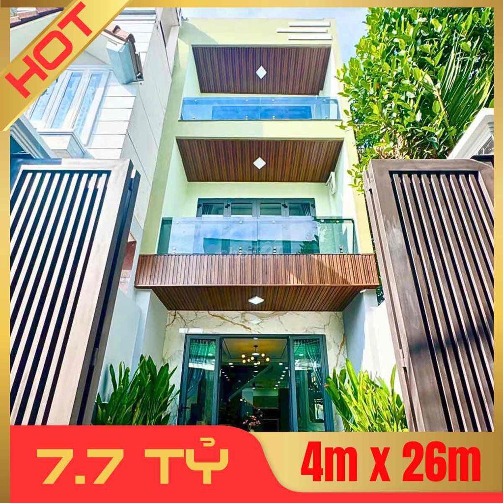 🌟BÁN NHÀ ĐẸP 2 LẦU 4X26M "FULL NỘI THẤT" - HẺM 4M - HUỲNH TẤN PHÁT QUẬ