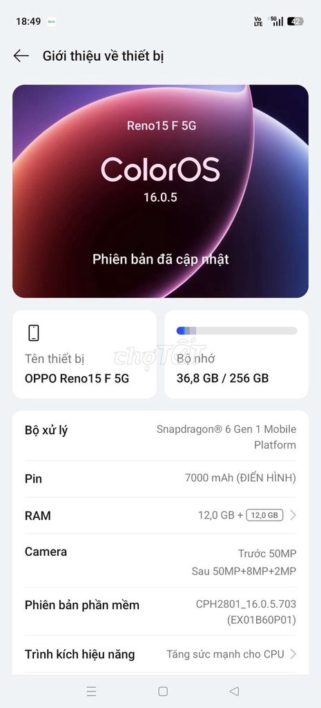 OPPO Reno15 F 5G 256GB. Mua bán Điện thoại tại Huyện Nhơn Trạch Đồng Nai được đăng bởi Bún Đậu hình 1