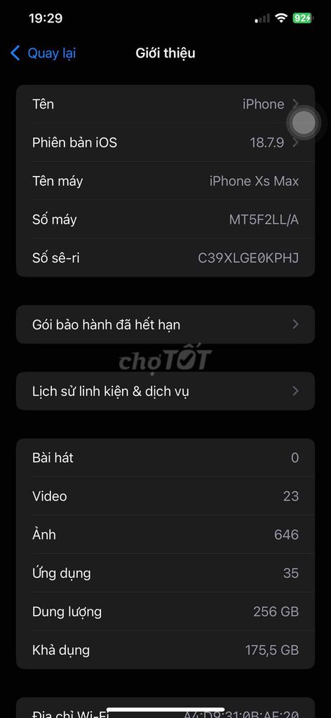 Apple iPhone Xs Max 256GB Đã thay pin. Mua bán Điện thoại tại Huyện Long Phú Sóc Trăng được đăng bởi thành tài hình 1