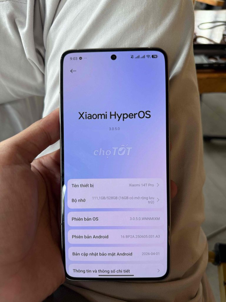 Xiaomi 14T Pro 16/512GB Bạc. Mua bán Điện thoại tại Thành phố Thủ Dầu Một Bình Dương được đăng bởi Đức Huy hình 1