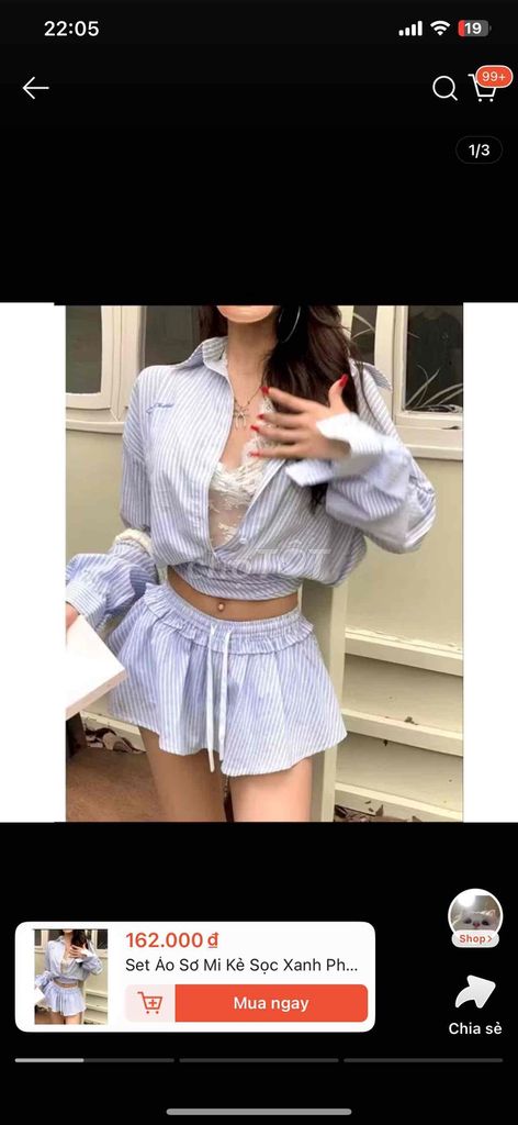 Set đồ đi biển Nữ Vải Sọc. Mua bán Quần áo tại Thị xã Gò Công Tiền Giang được đăng bởi đinh mỹ hình 1