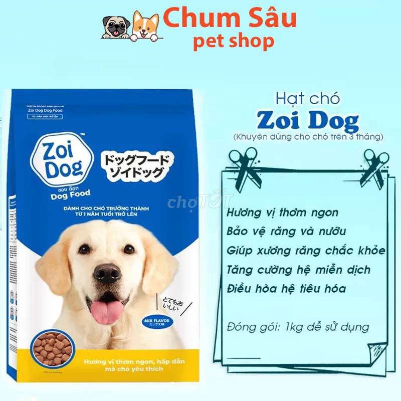 Thức ăn hạt cho chó bịch 1kg ZOI DOG