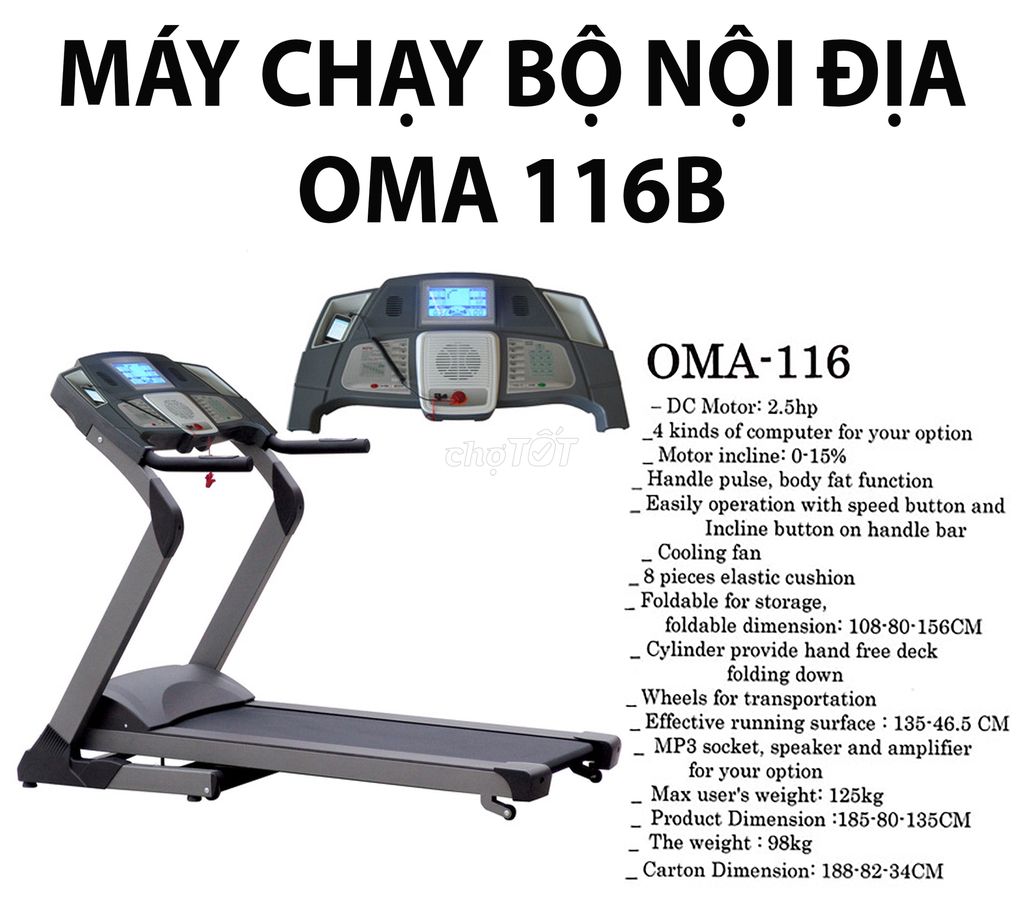 MÁY CHẠY BỘ NỘI ĐỊA OMA 116B