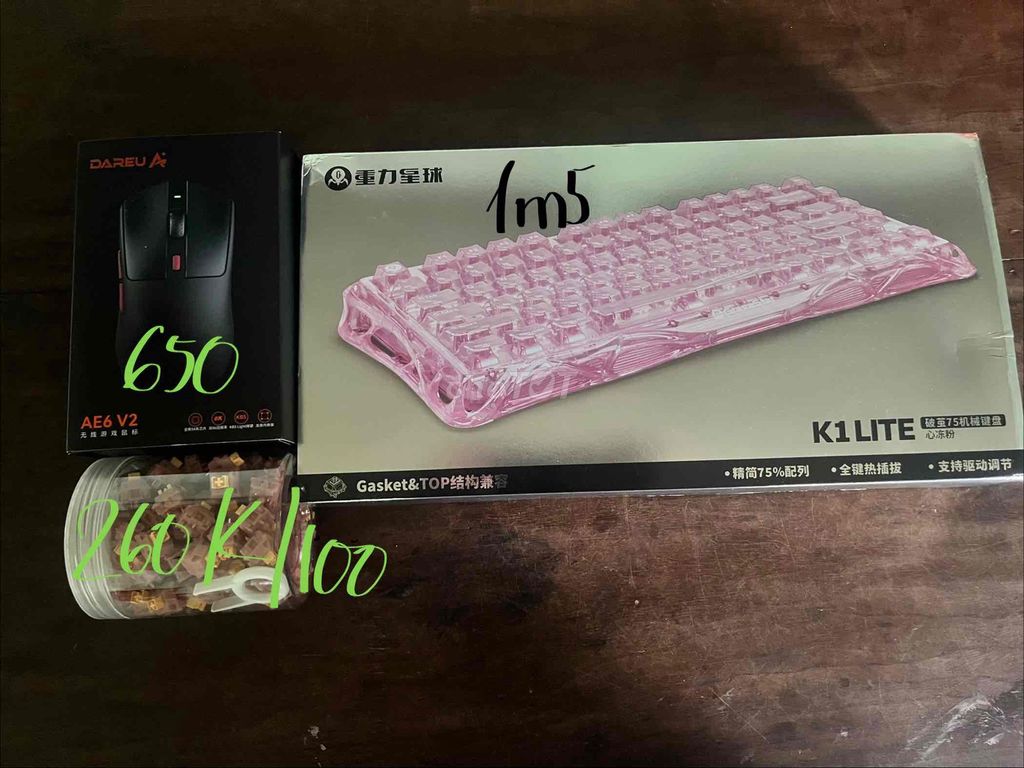 K1 LITE Hồng Cơ và Chuột DAREU AE6 V2 switch sile. Mua bán Phụ kiện (Màn hình, Chuột...) tại Huyện Châu Thành Long An được đăng bởi Ami hình 1