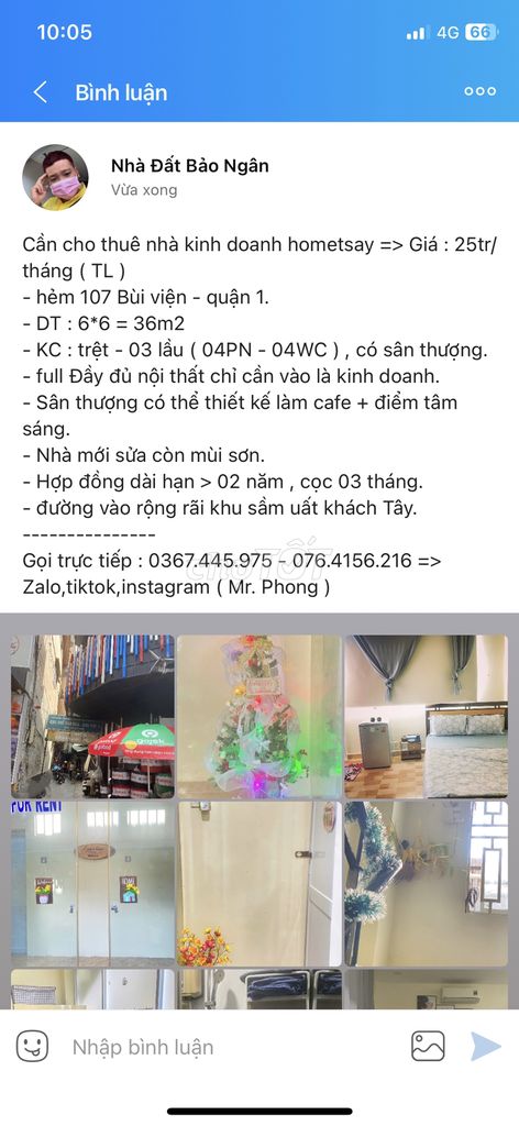 Cần cho thuê Nhà kinh doanh homestay => Q1