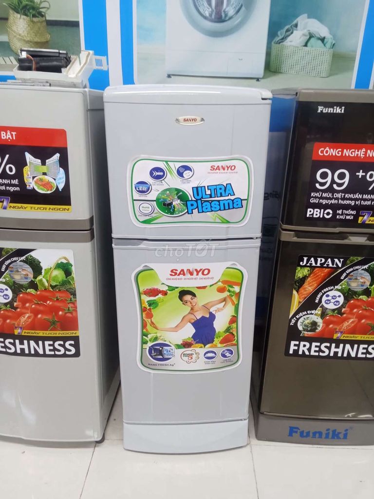 Tủ lạnh Sanyo 140 lít xám đã qua sử dụng. Mua bán Tủ lạnh tại Huyện Long Thành Đồng Nai được đăng bởi Điện Máy Thanh Lý hình 1
