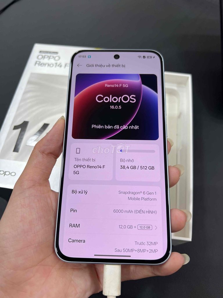 Oppo Reno 14F 5G 12GB/512GB Xanh 99%. Mua bán Điện thoại tại Quận Gò Vấp Tp Hồ Chí Minh được đăng bởi Quang Minh Mobile  hình 1