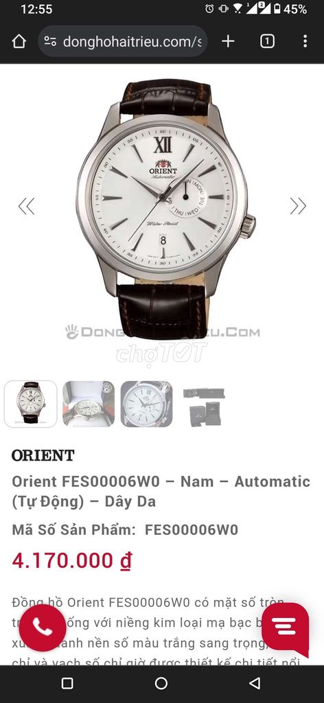 Đồng hồ cơ (automatic) Orient