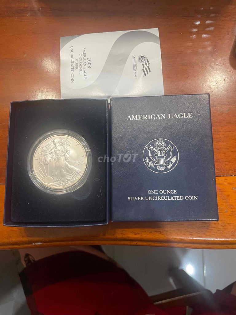 Tiền xu Bạc American Eagle 1 ounce 2008