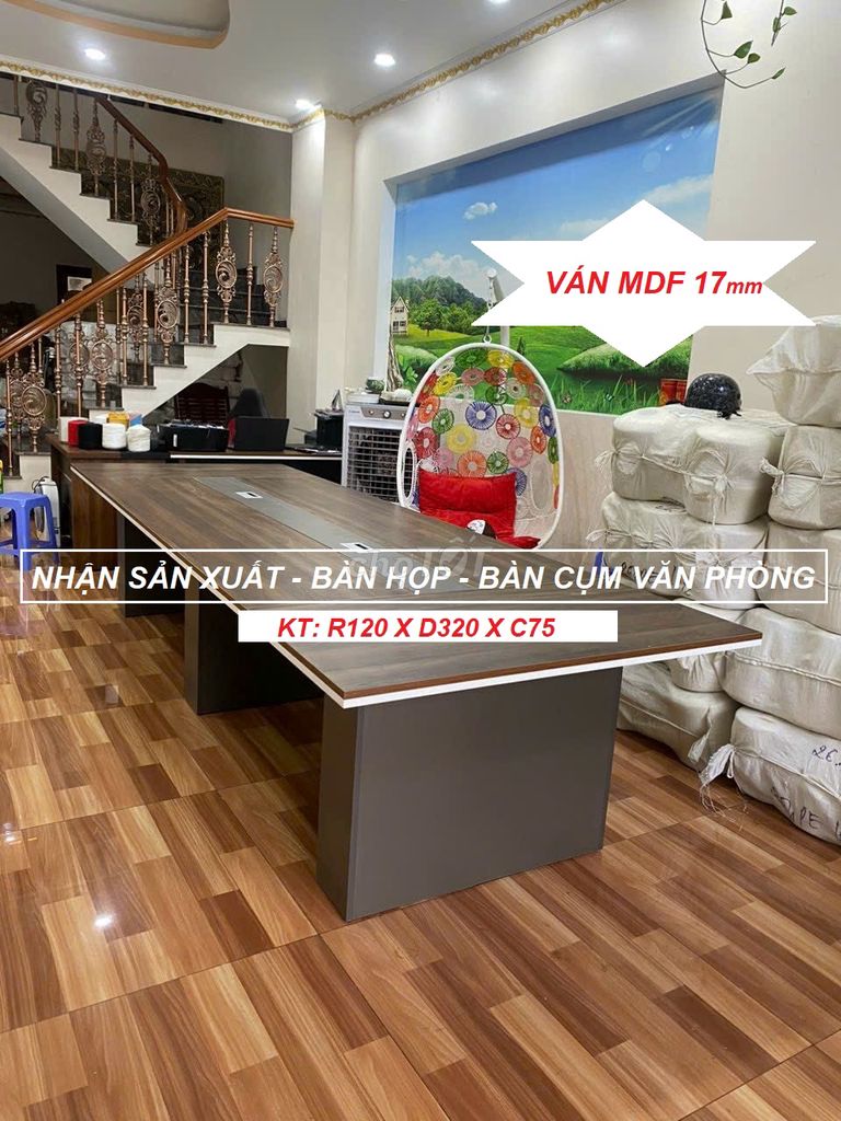 BÀN HỌP NHÓM VĂN PHÒNG CHÂN VÁN MDF - BÀN LÀM VIỆC