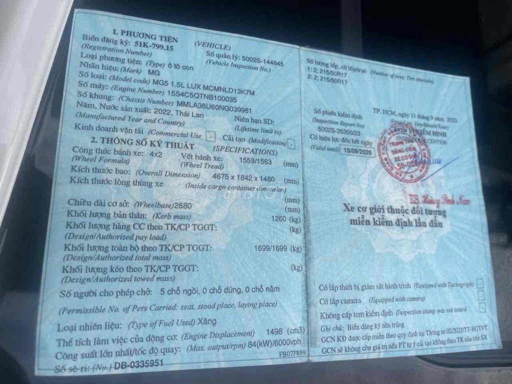 MG5 2022 Luxury bản Full kịch nóc 1 chủ mua mới. Mua bán Ô tô tại Quận 6 Tp Hồ Chí Minh được đăng bởi Nhân Thành hình 8