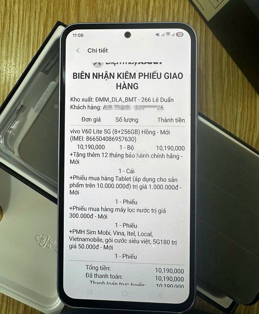 Vivo V60 5G Lite 256GB Hồng. Mua bán Điện thoại tại Thành phố Buôn Ma Thuột Đắk Lắk được đăng bởi Hoan van hình 1