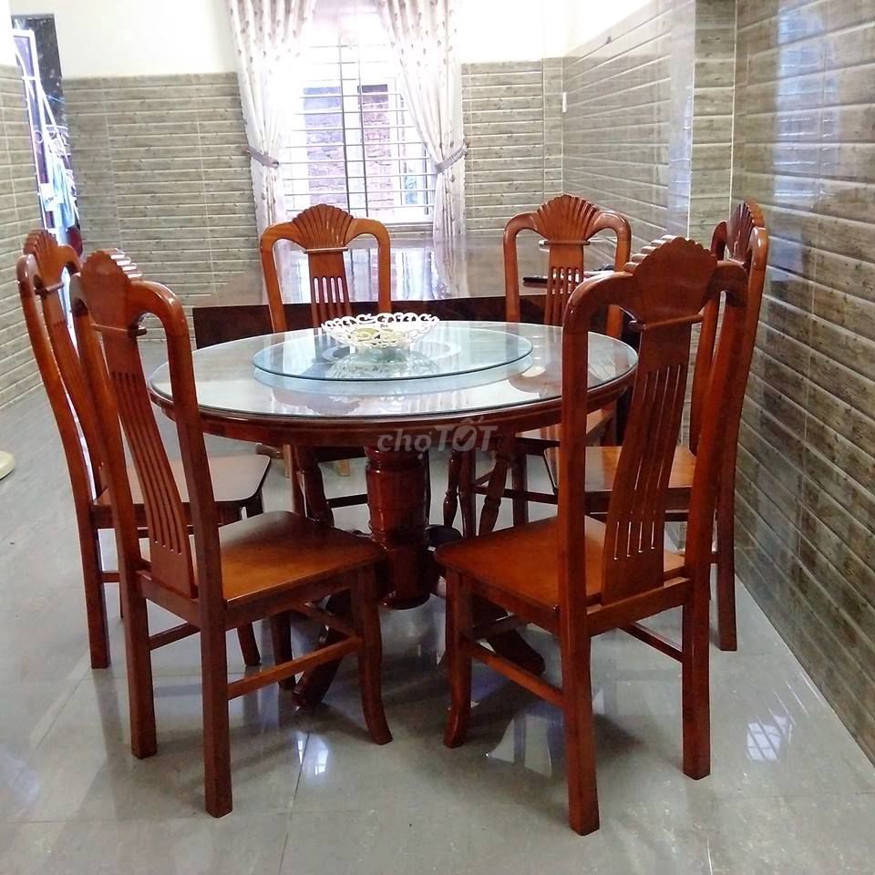 ​Bộ Bàn Ghế Ăn ( Gỗ Xoan Đào) Loại bàn xoay - kính. Mua bán Bàn ghế tại Huyện An Lão Hải Phòng được đăng bởi Đồ gỗ nội thất đỗ mạnh hình 1