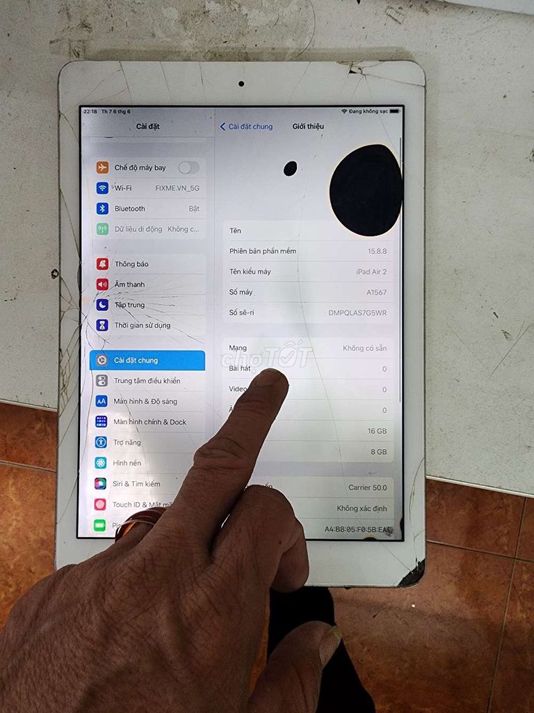 Apple iPad Air 2 16GB Bạc. Mua bán Máy tính bảng tại Quận Bình Thạnh Tp Hồ Chí Minh được đăng bởi tùng  hình 1