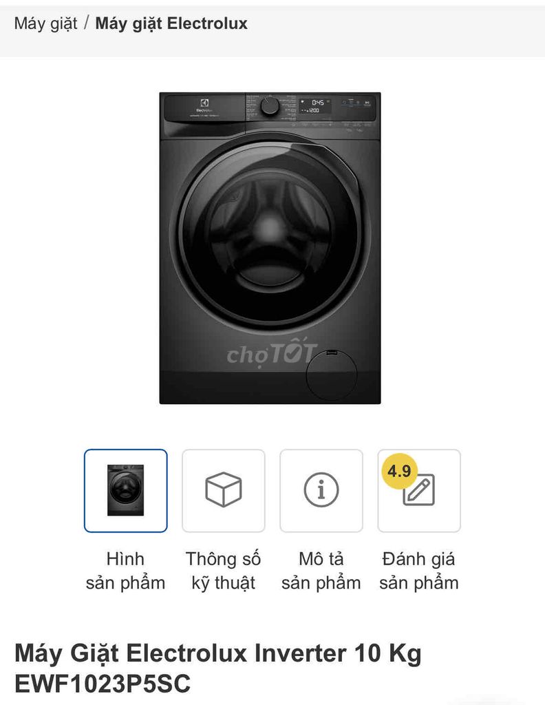 Máy giặt Electrolux 10 Kg Đã qua sử dụng. Mua bán Máy giặt tại Thành phố Mỹ Tho Tiền Giang được đăng bởi Tường Vi hình 1