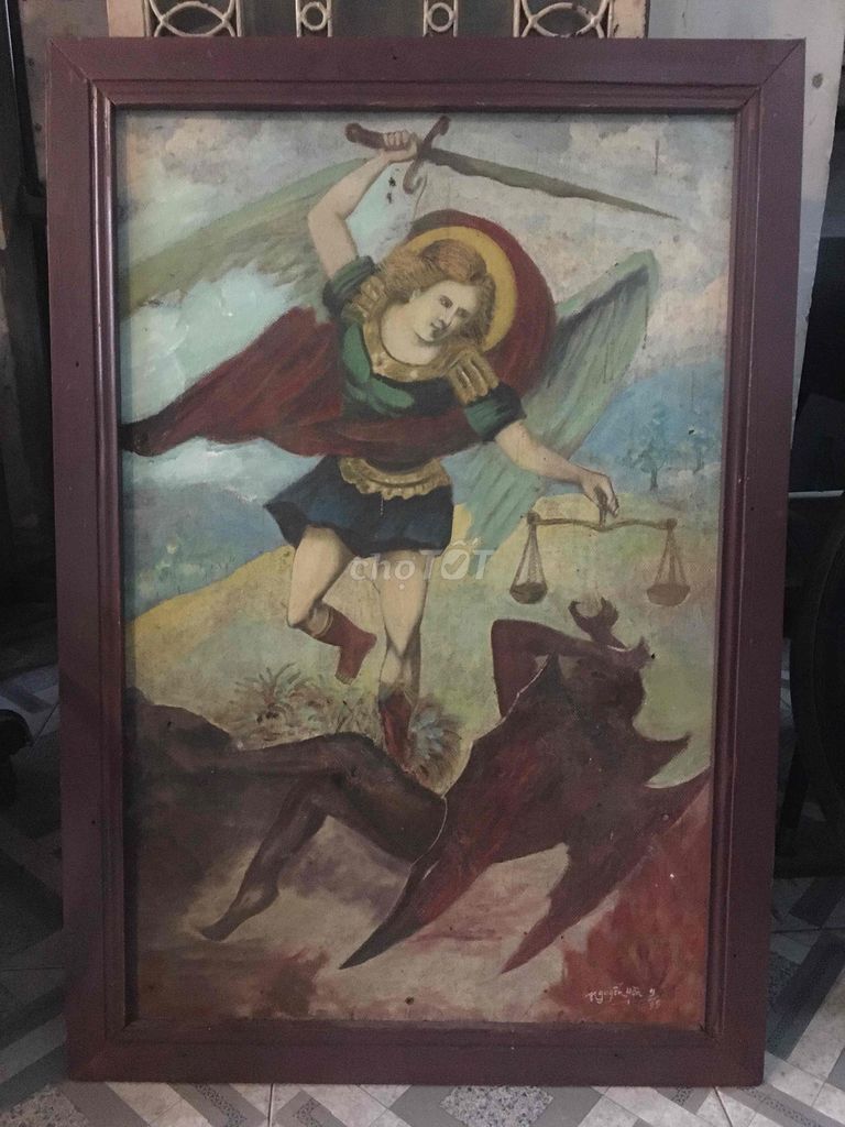 Tranh sơn dầu 1995 62 x 91 cm cũ. Mua bán Đồ sưu tầm, đồ cổ tại Thành phố Biên Hòa Đồng Nai được đăng bởi Tuấn Nguyễn hình 1