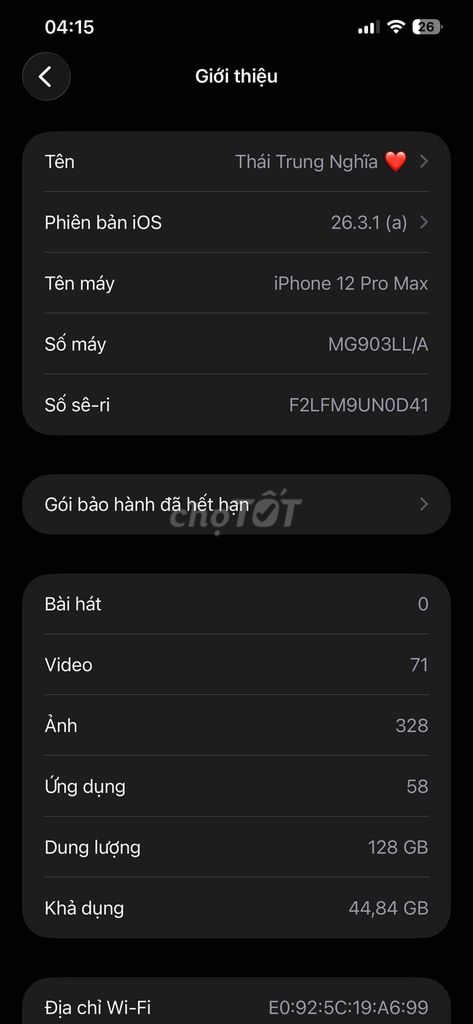 Apple iPhone 12 Pro Max 128GB. Mua bán Điện thoại tại Huyện Hóc Môn Tp Hồ Chí Minh được đăng bởi Bée Ngânn hình 1
