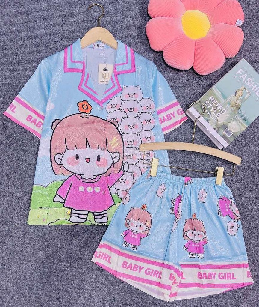 PIJAMA LỤA XƯỚC 89K