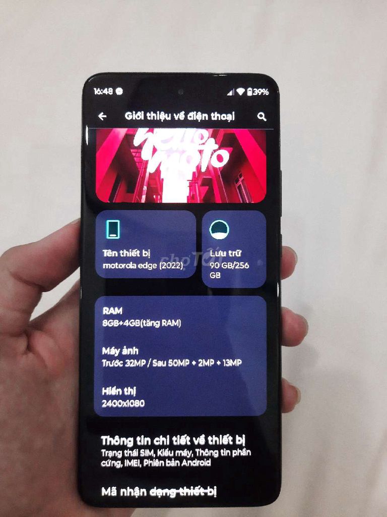 Motorola Edge (2022) 256GB Xám. Mua bán Điện thoại tại Thành phố Thủ Đức Tp Hồ Chí Minh được đăng bởi Cẩn Du hình 1