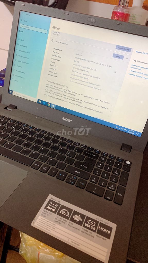 Acer Aspire 15 i5-5200U 8GB/128GB. Mua bán Laptop tại Quận Hà Đông Hà Nội được đăng bởi huong pham hình 1