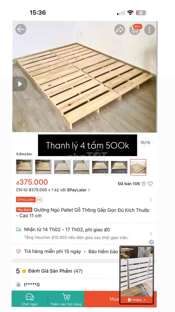 thanh lý 4 tấm palet