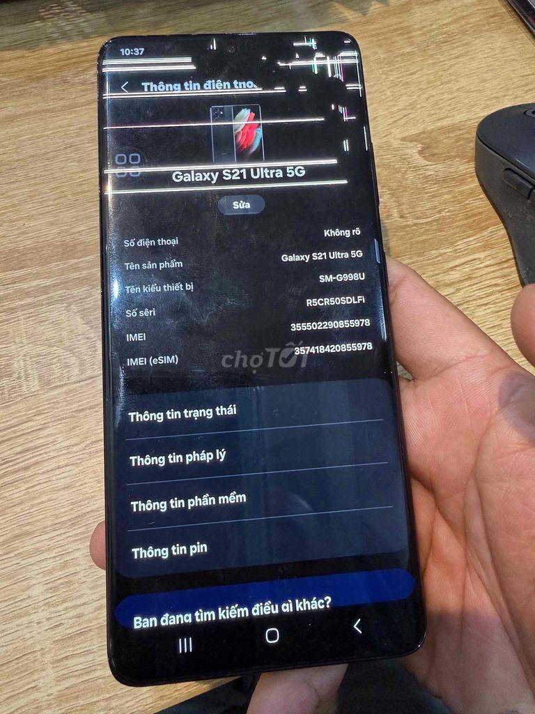 Samsung Galaxy S21 Ultra 5G Đen lỗi màn. Mua bán Điện thoại tại Quận Phú Nhuận Tp Hồ Chí Minh được đăng bởi Thanh nam hình 1