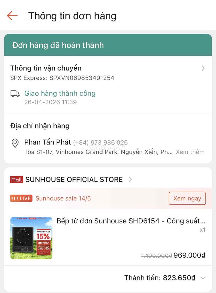 Bếp từ Sunhouse SHD6154 Đen. Mua bán Bếp, lò, đồ điện nhà bếp tại Thành phố Thủ Đức Tp Hồ Chí Minh được đăng bởi Phan Tấn Phát hình 1