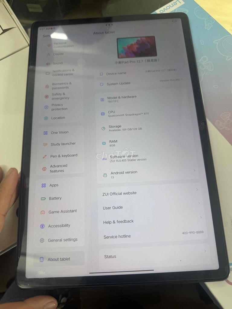 Lenovo Xiaoxin Pad Pro 12.7 8GB/128GB Xám 99%. Mua bán Máy tính bảng tại Quận Đống Đa Hà Nội được đăng bởi Lê Khuyến hình 1