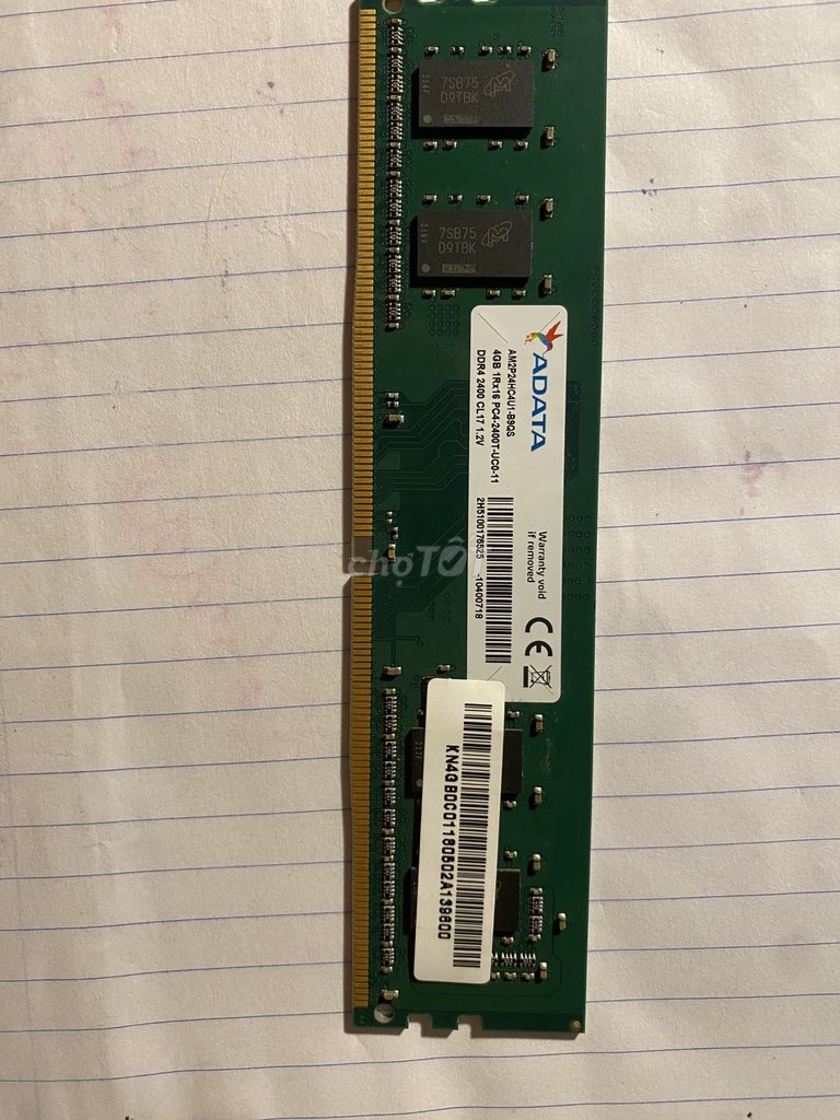 RAM ADATA AD4U2400C4G17-BGS 4GB. Mua bán Linh kiện (RAM, Card...) tại Huyện Thạch Thành Thanh Hóa được đăng bởi Phong Anh hình 1